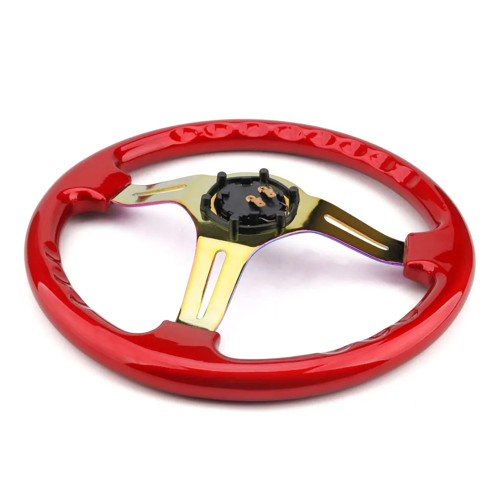 New arrival universal 350mm 14inch classic ABS car sport steering wheel with neo chrome spokes