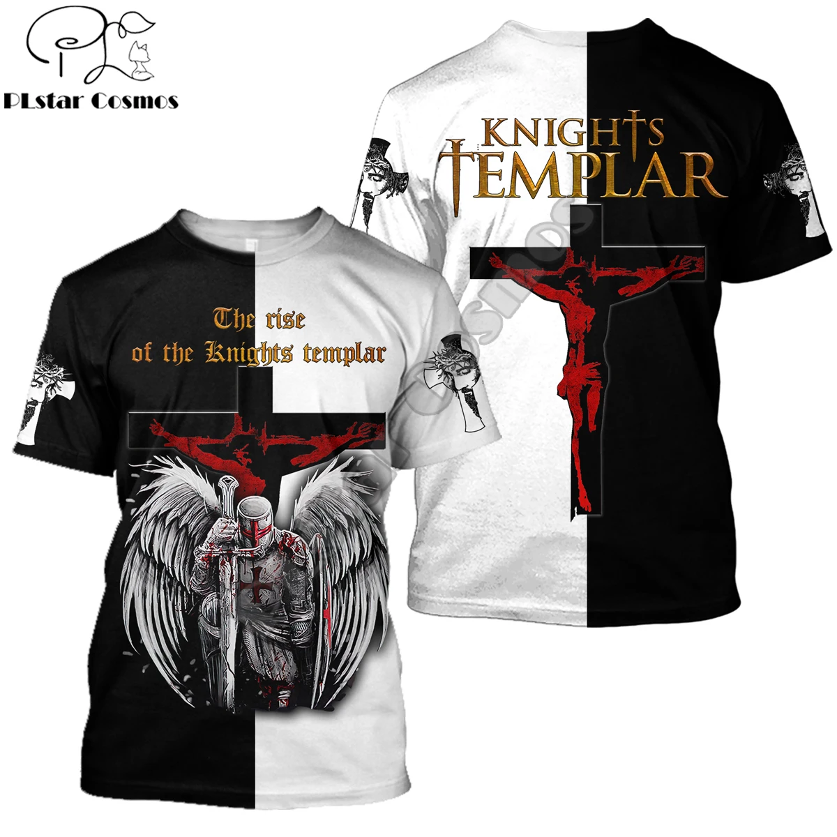 2025 sommer Hipster Männer t-shirt Jesus und Ritter Templer 3D Gedruckt Harajuku kurzarm T shirts Unisex Casual tops TX 0156