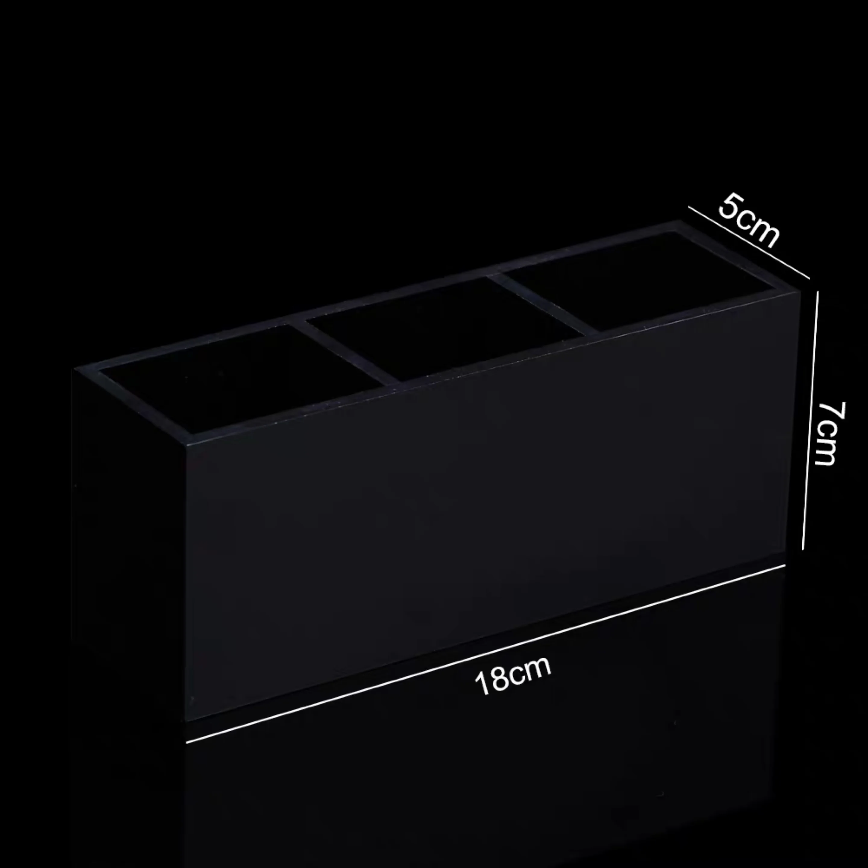 Customized Logo Black Acrylic Cosmetic Brushes Storage Box Desktop Lipstick Organizers Jewelry Display Tray