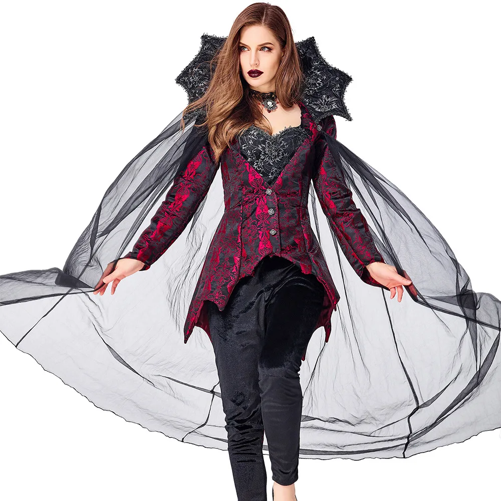 

Halloween Carnival Party Medieval Vampire Victoria Queen Costume Stage Performance Gothic Retro Court Witch Cosplay Dress