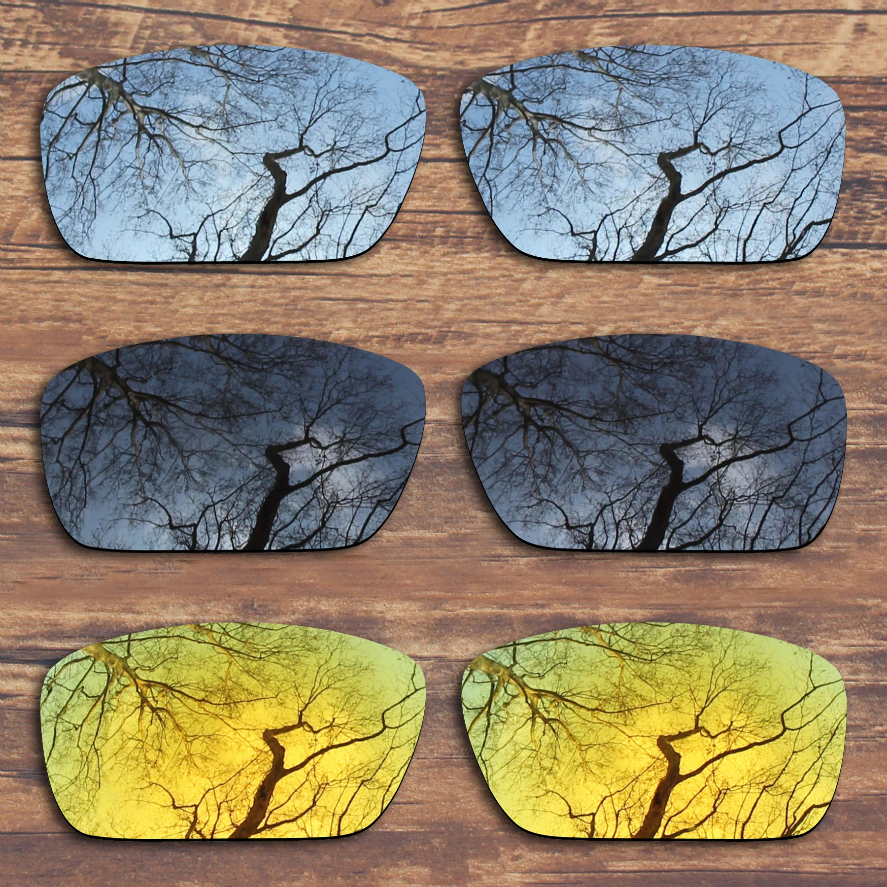 

Millerswap 3 Pairs Black.Silver.Gold Polarized Replacement Lenses for Oakley Fuel Cell OO9096 Sunglasses