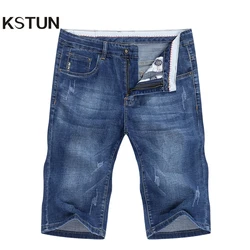 Summer Shorts Jeans for Men 2023 Summer Thin  Elasticity Blue Fashion Pockets Denim Shorts Jeans Man Slim Fit Casaul Denim Short