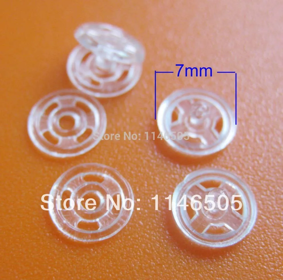 50set/lot Kids Accessories 7mm Nylon Button Round Snap Mini Buttons Transparent Sewing Garment Buttons Scrapbooking ZK0229