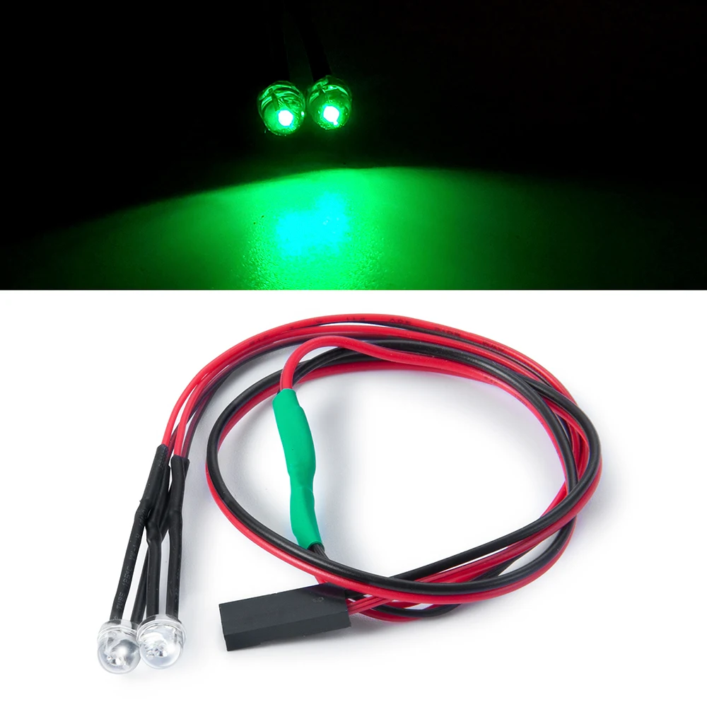 AXSPEED 4.5mm Red White Yellow Green LED Light Spotlight Headlights for Axial SCX10 II 90046 1/10 RC Car Truck Accessories