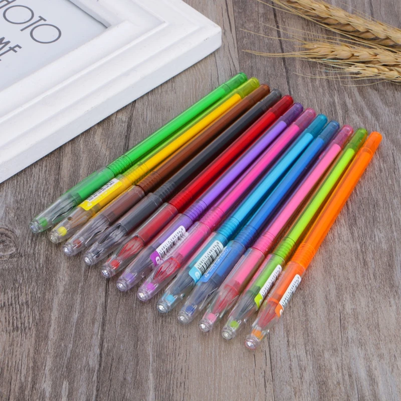 1pcs Colorful Refils Diamond Head Refill Creative Candy 12 Color Gel Pen 0.5mm Office Stationery School Supplies Random shipment