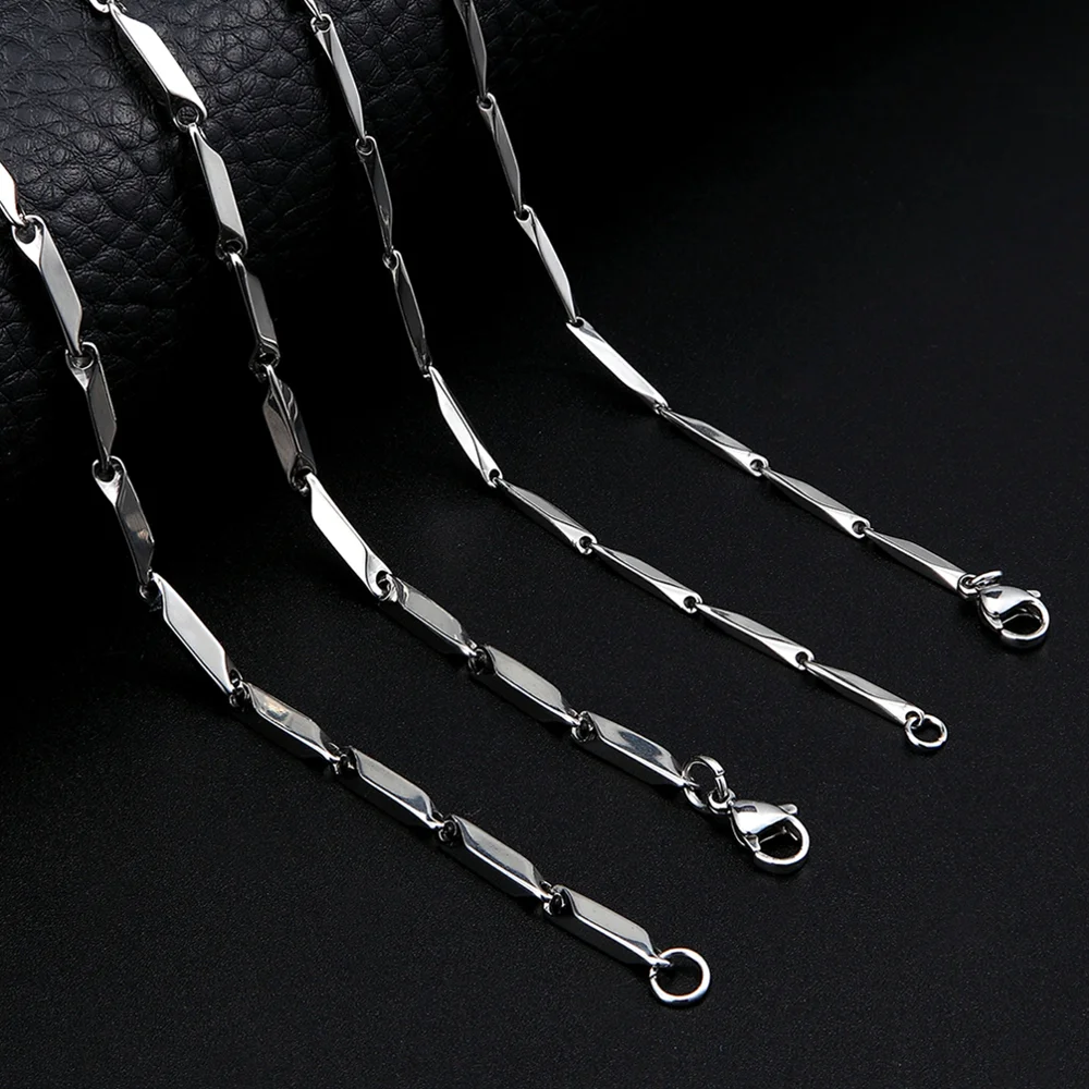 Mode Herren raute Kette Halskette Melone edelstahl Kette Frauen Halskette für Anhänger Männlichen Halsband Schmuck Großhandel Günstige