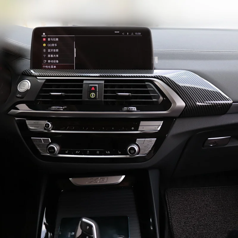 

Car Accessories For BMW X3 X3M X4 G01 G02 IX3 G08 M Sport ABS Carbon Fiber Decorative Strip Cover Center Console