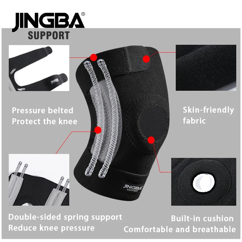 JINGBA SUPPORT Adjustable knee pads Outdoor sports volleyball knee brace support belt basketball Fitness knee protector rodiller