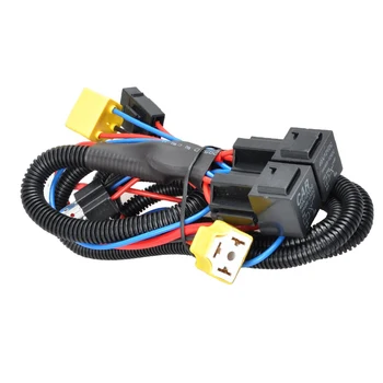 H4 할로겐 와이어 하네스 자동차 헤드라이트 LED 조명, 밝기 부스터 배선 하네스 키트 H4 / 9003 용 헤드라이트 부스터 와이어