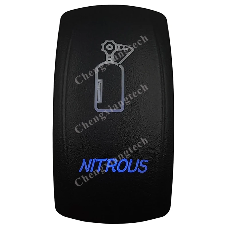 NITROUS Car Boat Blue Led 5 Pin Rocker Switch 12V 20A SPST ON OFF Toggle Switch Marine Accessories for Carling Arb Narva 4x4