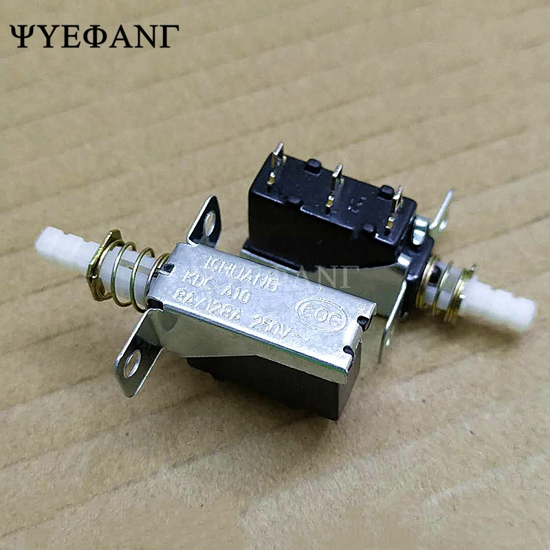 5PCS Straight Key Self-locking Switch KCD-A10 SW-3 A04 Power Switch 3-pin Outer Spring 5A For Range Hood