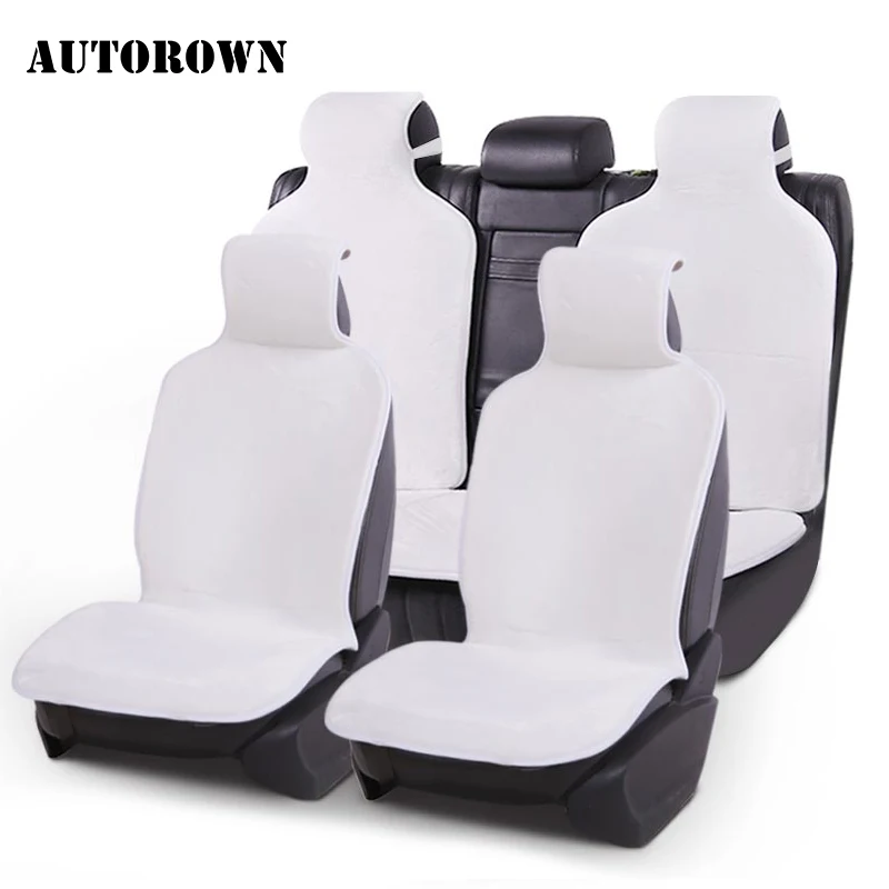 AUTOROWN 1Set Faux Fur Car Seat Covers Universal Size For All Types Seats Artificial Fur Car Seat Cushion Interior Accessories