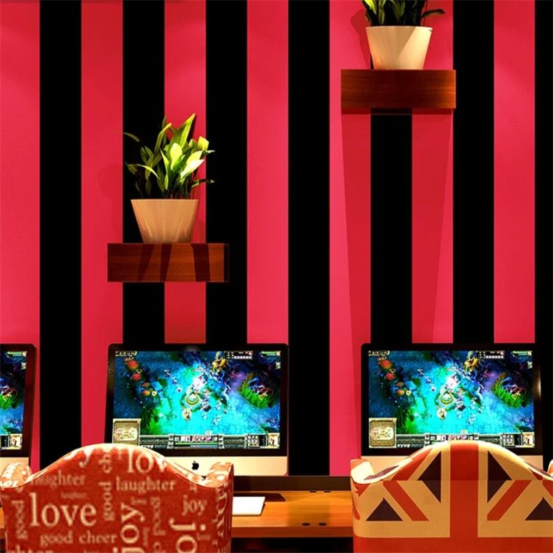 high-end Internet cafe wallpaper karaoke special vertical stripes clothing beauty salon fashion modern Internet cafe wallpaper