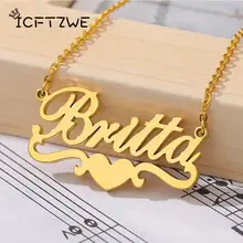 Custom Heart Nameplate Necklace Women #2
