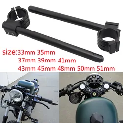 Motorcycle Cafe Racer Adjustable Racing CNC Black Clipon Clip On Front Fork Handlebar Handle Bar 33 35 37 39 41 43 45 48 50 51mm