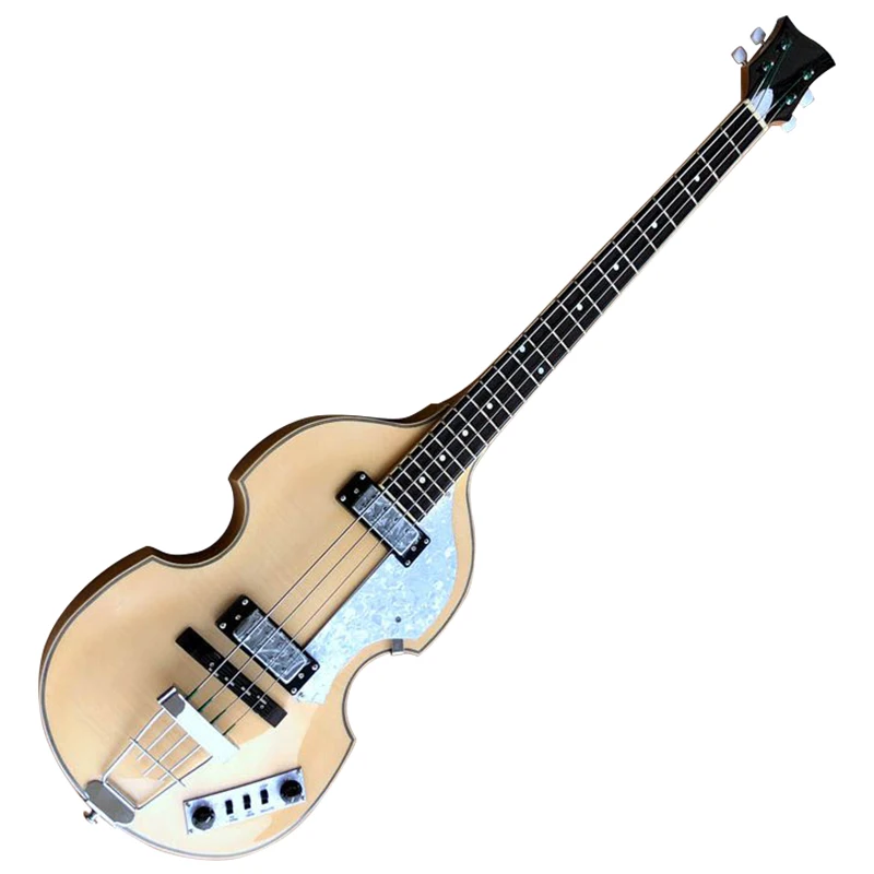 Professional Violin Bass Guitar 41Inch High Gloss Natural Color Violin Guitar 4 String Flame Maple Top Music Instruments