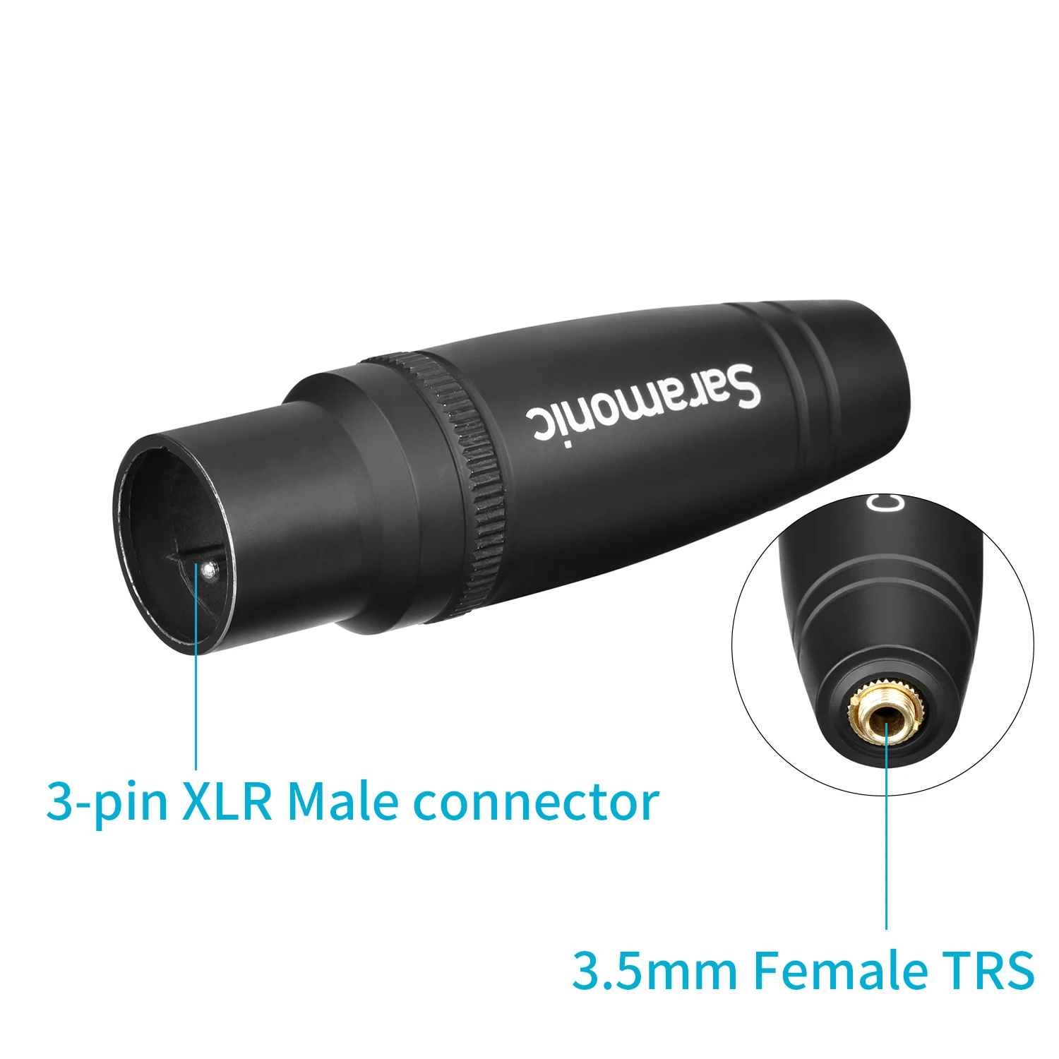 Saramonic C-XLR الصوت محول 3.5 مللي متر أنثى TRS إلى 3 دبوس XLR ذكر لل ميكروفون لاسلكي فيديو سينما كاميرات الصوت مسجلات