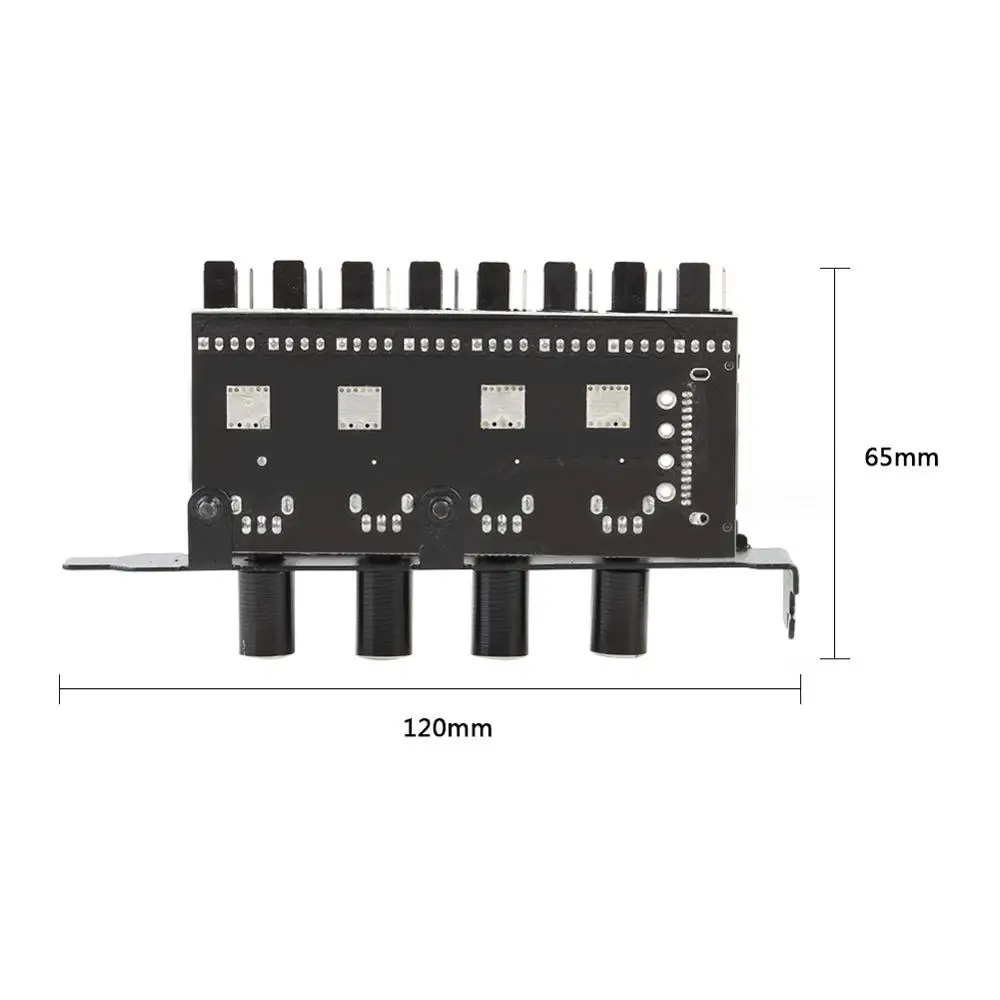 12V Computer Case Fan Hub Regulator 8 Way 4 Knob SATA/4Pin fan Speed Controller Fan Control cooling fan hub for Computer PC Case