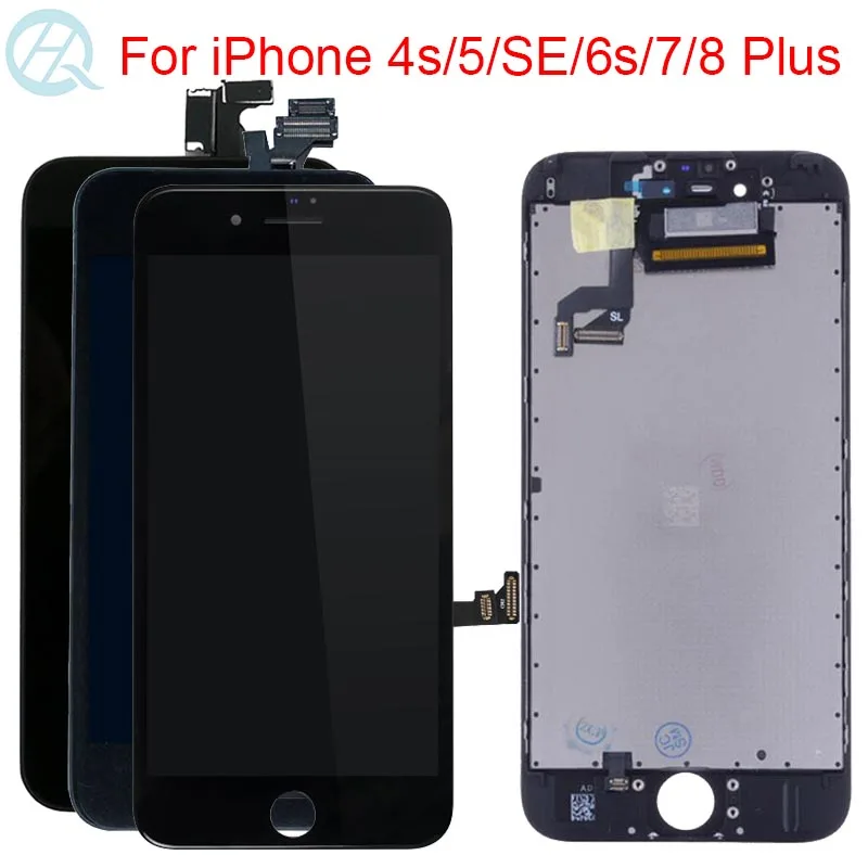 Yeni ekran iPhone 6 7 8 6S artı LCD dokunmatik ekran iPhone 5 5C 5S SE hiçbir ölü piksel ekran Digitizer cam meclisi