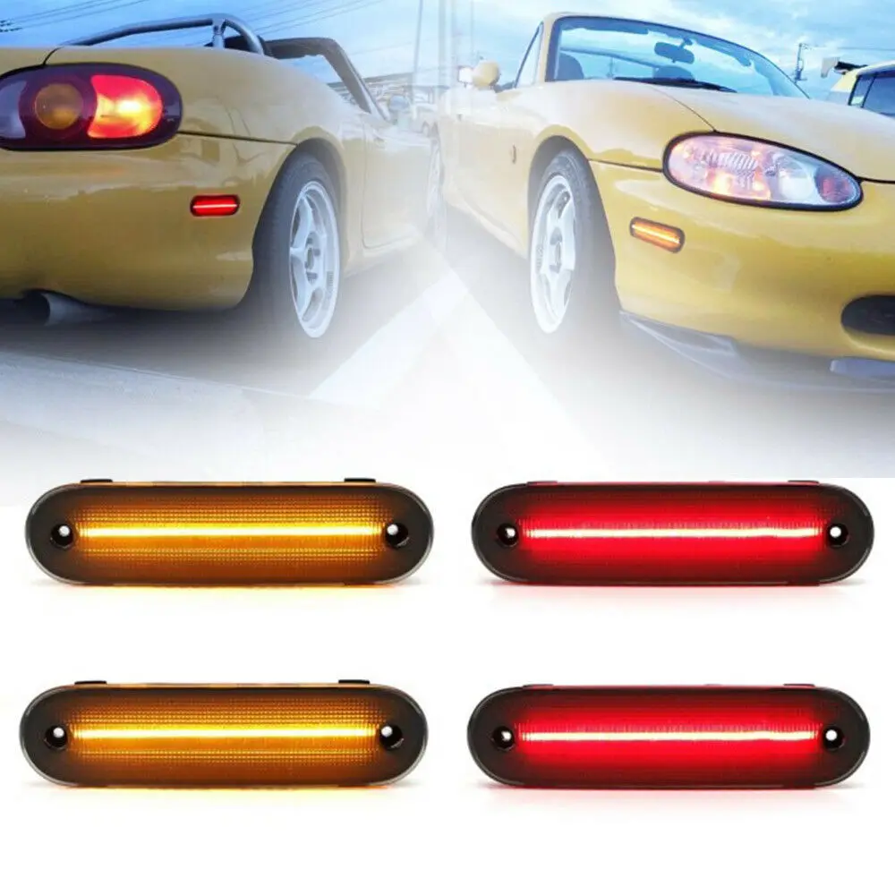 

For Mazda Miata MX-5 1990 1991 1992 1993 1994 -2005 Led Side Marker Light front amber rear red turn signal light fender light