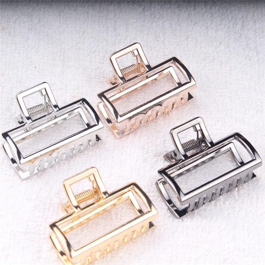 Garras geométricas do cabelo para mulheres, grampo do cabelo do vintage, grampos do cabelo do metal, presilha, cocar, acessórios do chuveiro, grampo do rabo de cavalo
