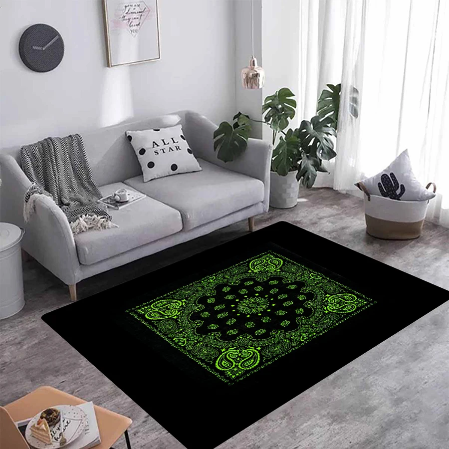 Bandanna 3D Print Carpet Square Anti-Skid Area Floor Mat Rug Non-slip Mat Dining Room Living Room Soft Bedroom Carpet S52