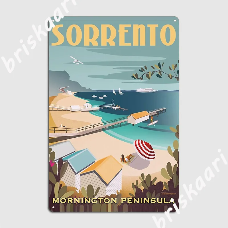 

Винтажный стильный постер для путешествий Sorrento, металлический знак, Настенный декор, Кухонное украшение, настенный постер