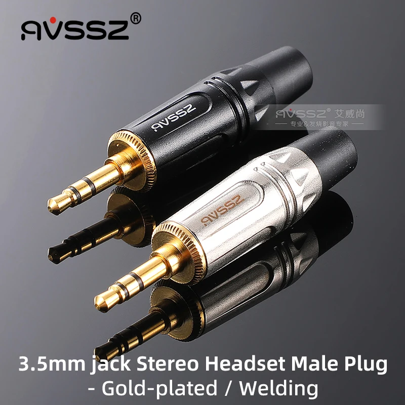 AVSSZ-Masculino e Feminino Headphone Plug Connector, amplificador de áudio, adaptador, Jack, 3,5mm, 1, 8 \