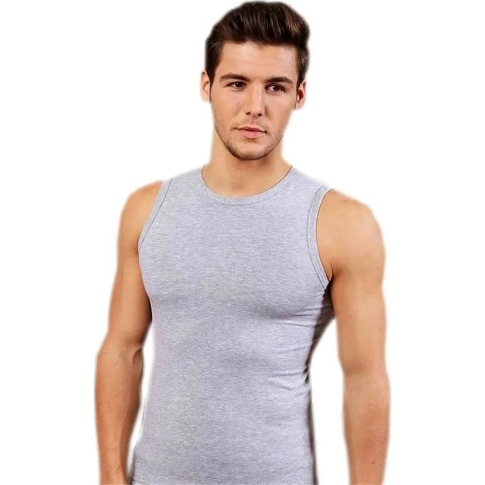 Turk-Camiseta de algodón sin mangas para hombre, camisa informal ajustada, lisa y recta, 100% algodón, para regalo