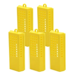 5PCS Beekeeping Transport Cages Yellow White Bees Queen Post Room Cages Plastic King Prisoner Queen Bee Cage Apiculture Tools