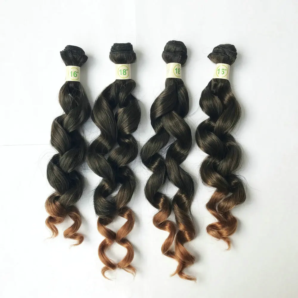 Adorable 4 Bundles Loose Deep Synthetic Diva Curly Hair Extensions,Full Head Packet Hair Weaving 16-18 Inches Diva Curl 4PCS