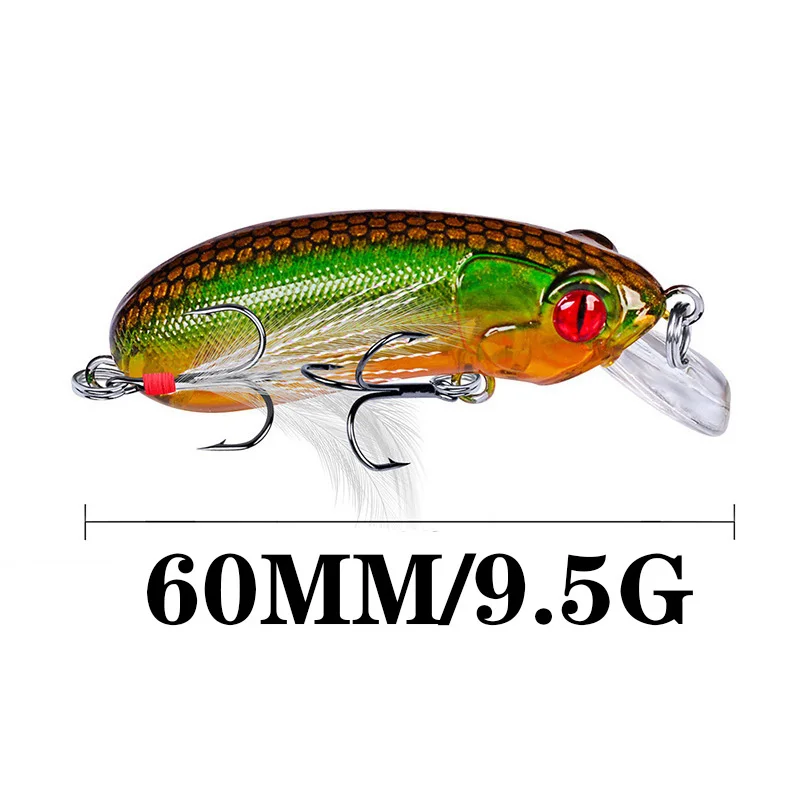 1 sztuk połowów przynęty twarde 6cm 9.5g tonący powoli Minnow Wobblers sztuczna przynęta z Treble haki Bass Crankbait Swimbait Tackle — zdjęcie 5