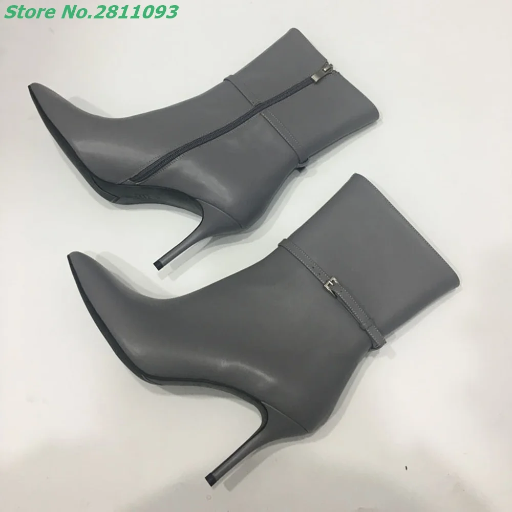 

2021 Ankle Pointed Toe Genuine Cow Leather Modern Boots Adult Teenagers Suitable For Any Occasion Newest Zipper Dress shoes