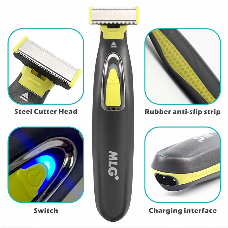 Electric Shaver Trimmer Men Washable Rechargeable Cordless Razor Whole Body Face Hair Shaving Machine Beard Shaver Cleaning