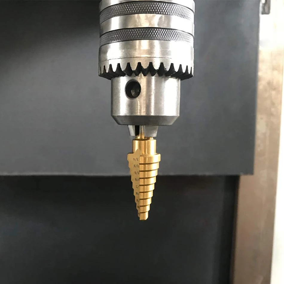 GanWei 3Pcs/5Pcs/6Pcs Titanium Step Drill Bit Set Hss Cobalt หลายขั้นตอนขั้นตอนเจาะสำหรับโลหะอลูมิเนียมเจาะรู