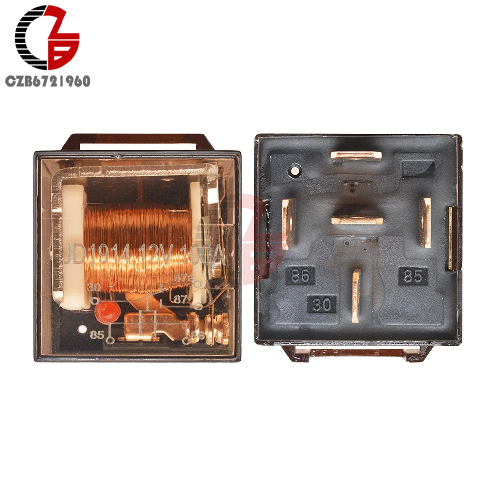 Waterproof Automotive Relay 12V 100A 5Pin SPDT Car Control Device Car Relays DC 24V 48V High Capacity 100A Switching Capability