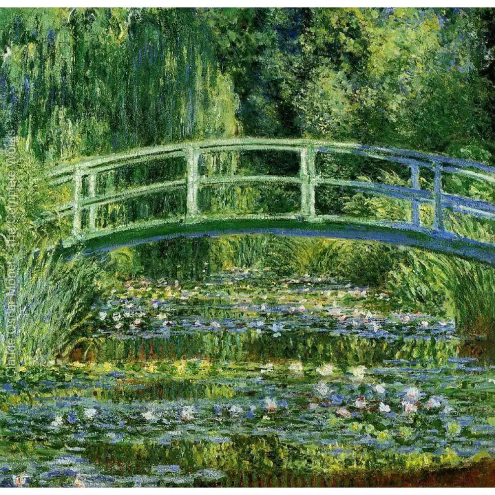 

Landscape Canvas Art Water Lily Pond Claude Monet Japanese Bridge Famous Paintings for Living Room Decor Hand Painted Artwork