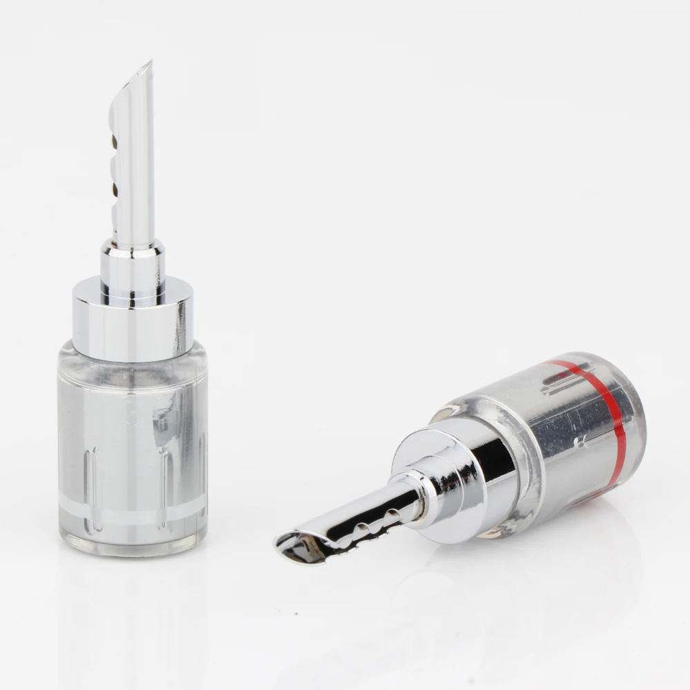 24K Ouro Ródio Banhado Banana Conector, Adaptador De Altifalante, Plugs Z-forma, Alta Qualidade, BA1439