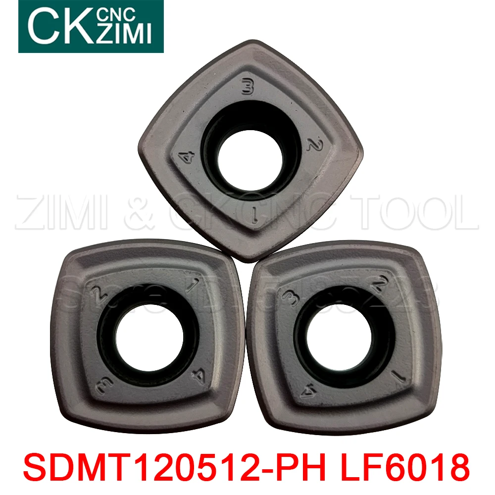 10 P SDMT120512-PH LF6018 คาร์ไบด์ FEED Fast มิลลิ่งเครื่องกัด CNC เครื่องมือ SDMT เครื่องมือสำหรับสแตนเลส