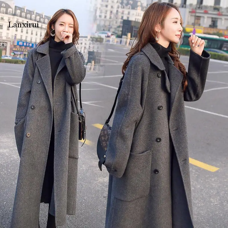 

Loose Vintage Loose Double-breasted Female Overcoats Casual Turn-down Neck Women Trench Coat Spring Windbreaker Outwear