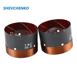SHEVCHENKO 75mm 8Ohm Bass Voice Coil KSV Skeleton Copper Wire 500W-680W High Power Voice Coil Repair 75 Core woofer Speaker 2pcs