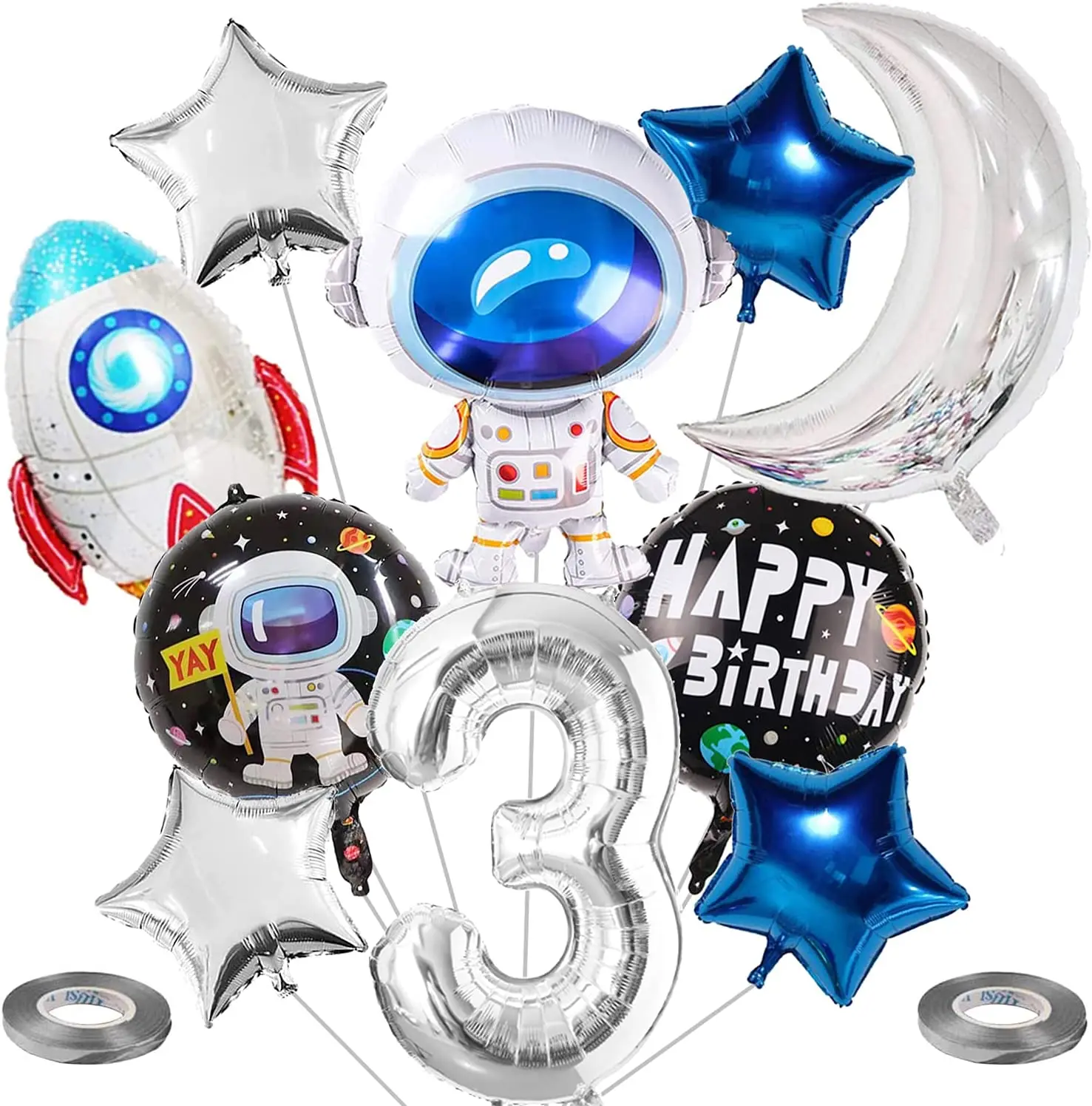 10 Pcs Ruimte Thema Verjaardag Ballonnen Decoratie Grote Astronaut Spaceman Raket Maan Ster Ballonnen Voor Jongen Verjaardag Feestartikelen