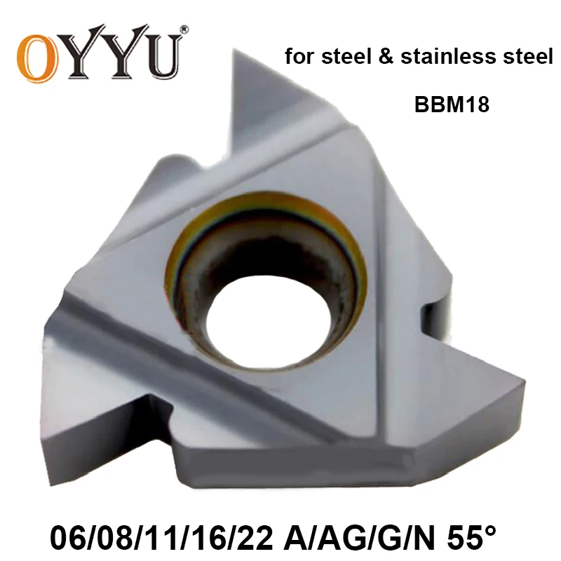 OYYU 06 08 11 16 22 IR A55 AG55 G55 N55 BBM18 06IR 08IR 11IR 16IR 22IR for Steel & Stainless Steel Threading Lathe Tools Turning