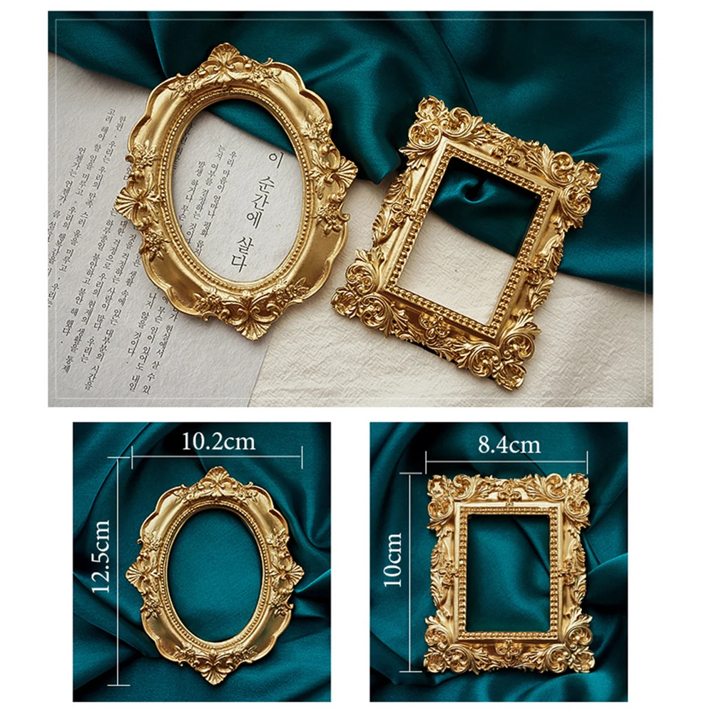 INS Photography Backdrop Props Golden Vintage Photo Frame Life Shoot Studio Decoration for Jewelry Necklace Earrings Fotografia