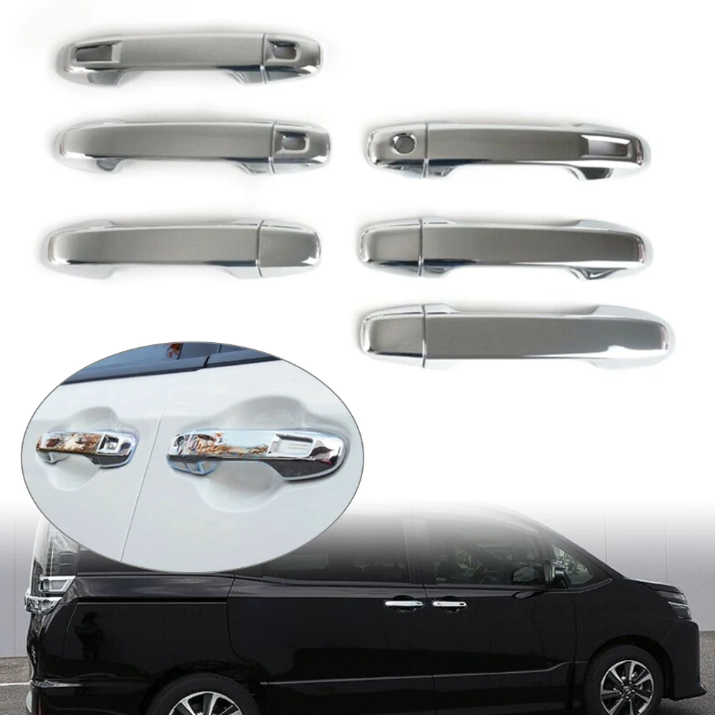 Car Door Handle Grab Holder Chrome Decoration Cover Trim For Toyota Voxy Noah R80 2014 2015 2016 2017 2018