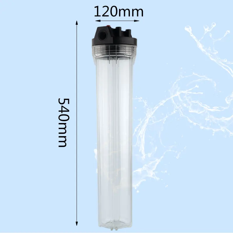 Currency 20 Inch Reverse Osmosis Transparent Filter Bottle 1/2\'\' Thread 20MM 20’‘ Whole House Filtration Commercial Cartridge