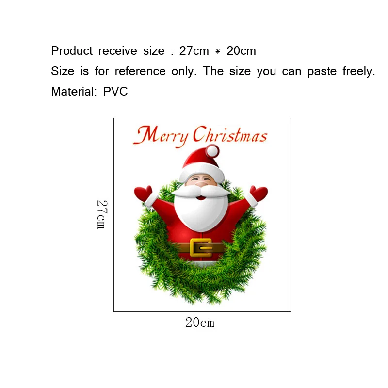 Santa Claus Merry Christmas Wall Sticker Christmas Festival Decoration Decals Living Room Home Window Glass Door New Year Paster