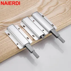 NAIERDI Push to Open Cabinet Catches Aluminum Alloy Door Stops Magnetic Touch Stop Kitchen Invisible Cabinet Pulls Hardware
