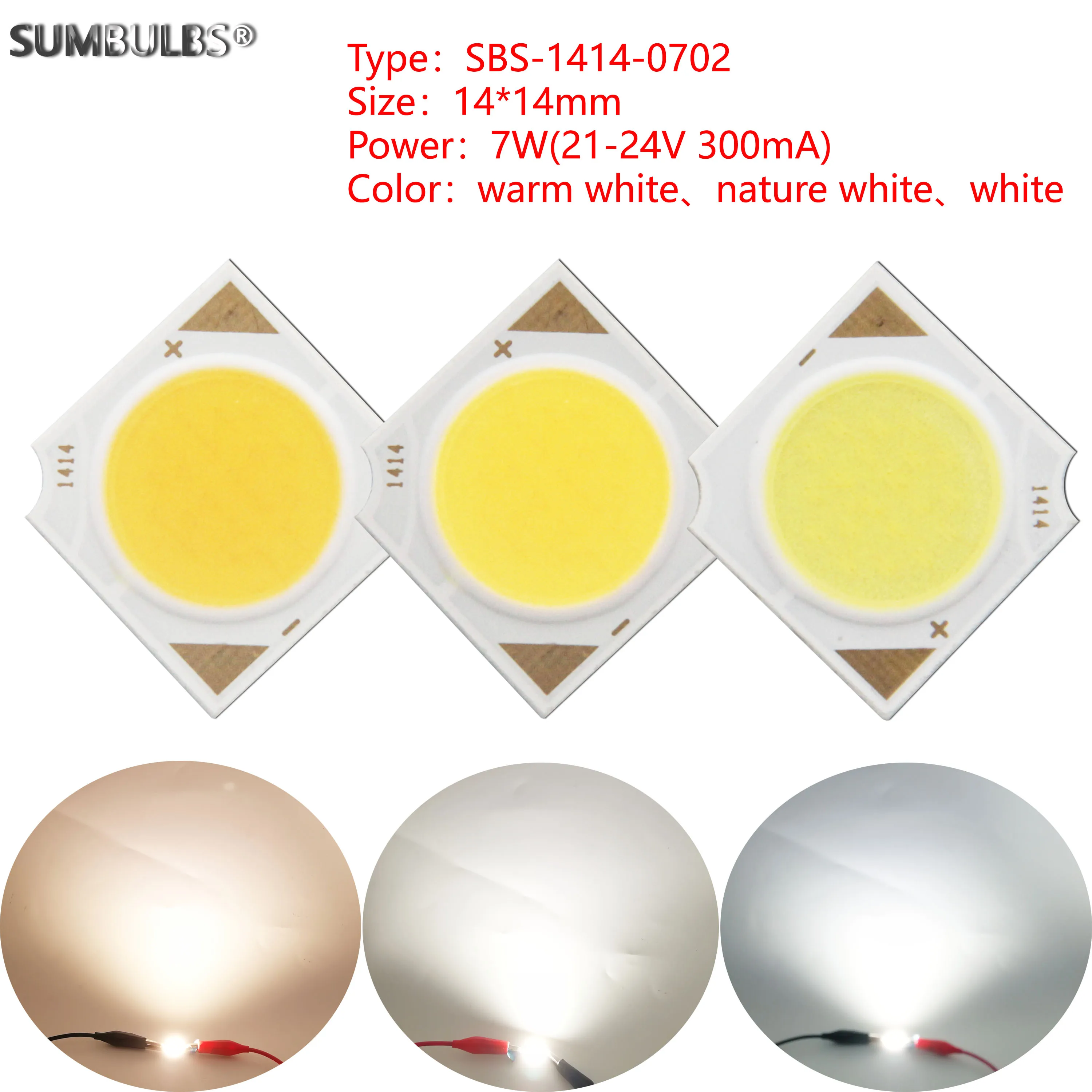 [sumbulbs] Manufacturer 7W LED COB Light Source  21V 300mA COB Chips 3000K 4000K 6500K  for Down Spotlight Indoor Lamp