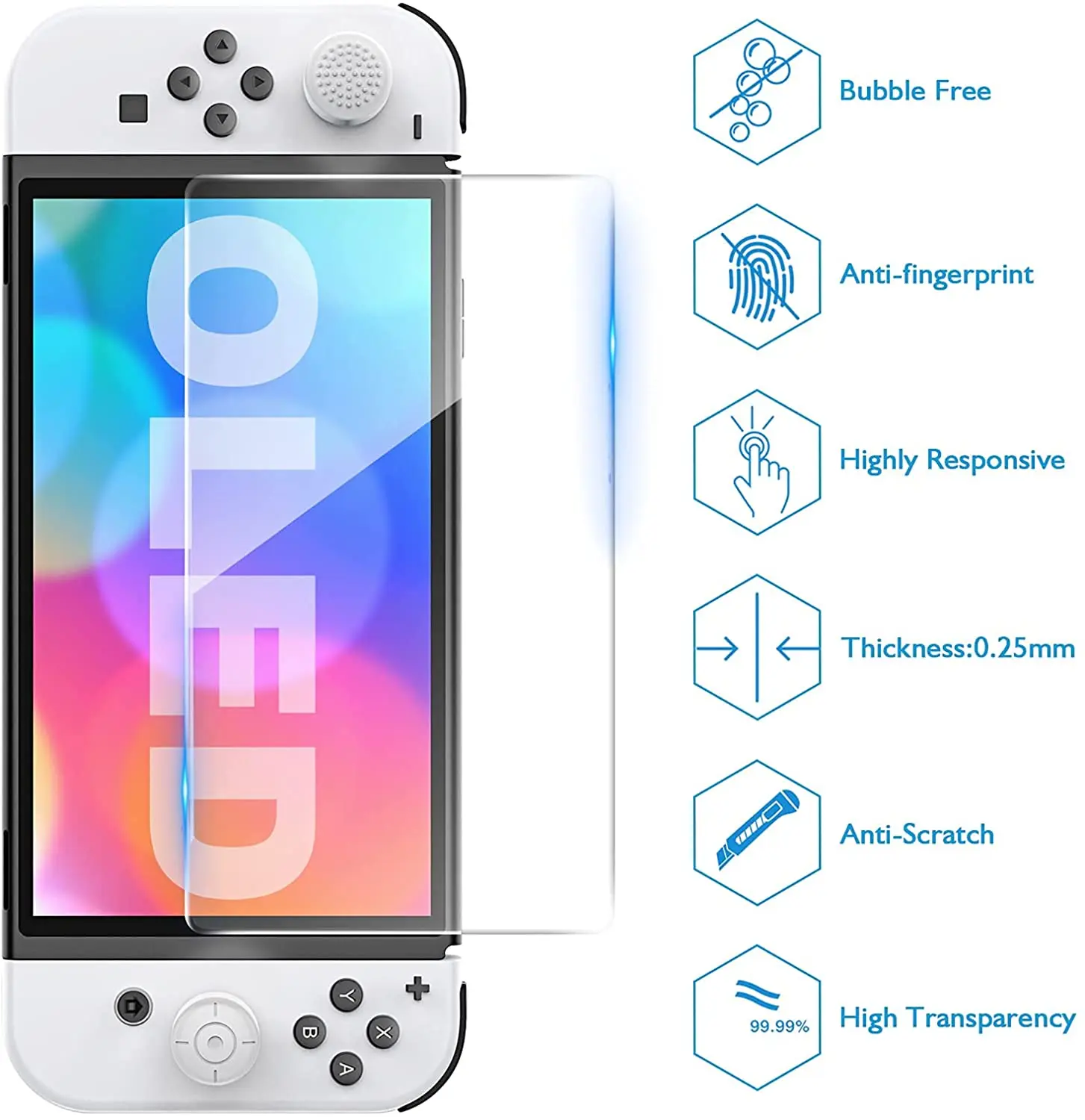 Mooroer – coque Compatible avec Nintendo Switch OLED, Kit d'accessoires 9 en 1 pour modèle 2021